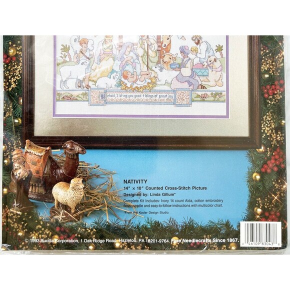 Bucilla Nativity Scene Christmas Holiday Counted Cross Stitch Kit 14" x 10" - Picture 2 of 3